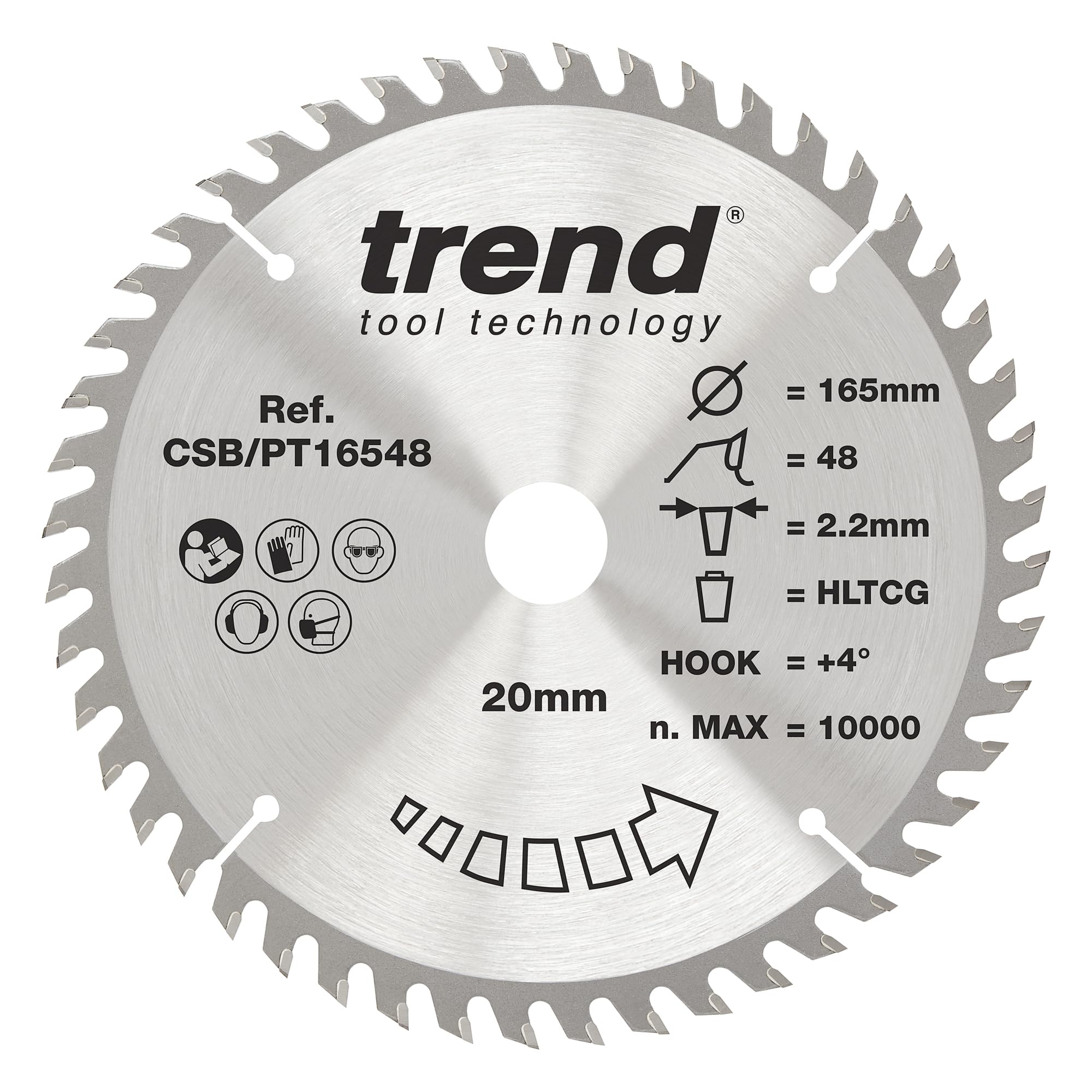 Trend Csb/pt16548 165mm 20mm Bore 48T Fine Cut Plunge Saw Blade Dws520 Sp6000 from B&Q