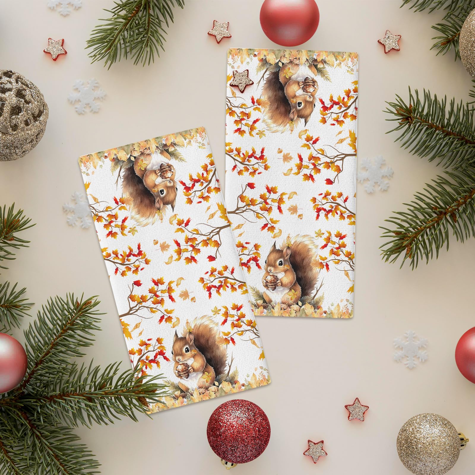 Weihnachtliche Eichhörnchen-Küchentücher – 40,6 X 61 Cm, Saugstark, Spülmaschinenfest