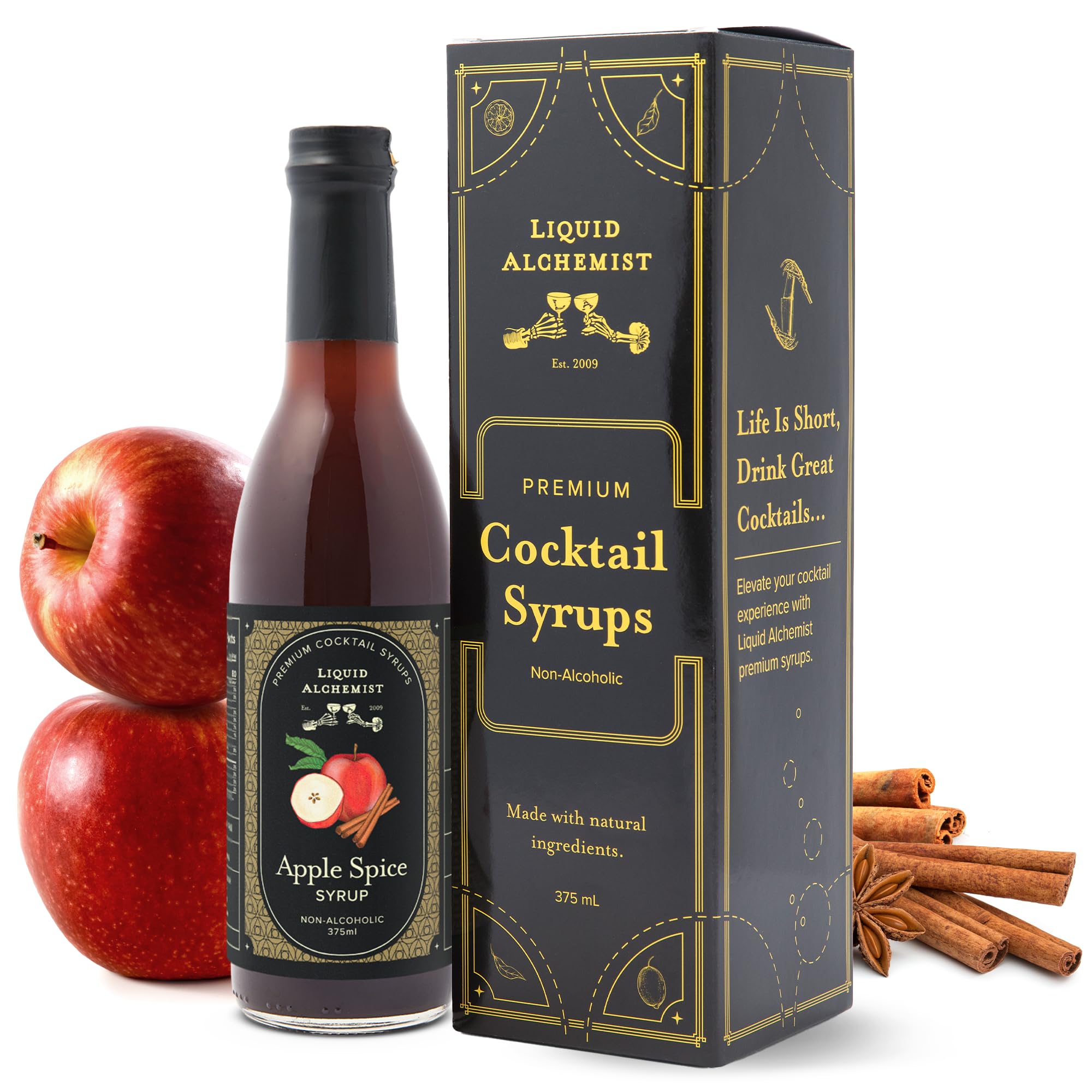 Liquid Alchemist Apple Spice Syrup for Cocktails - Real Ingredients Make Our Apple Syrup for Drinks Perfect for an Old Fashioned Fall Theme Blend with a