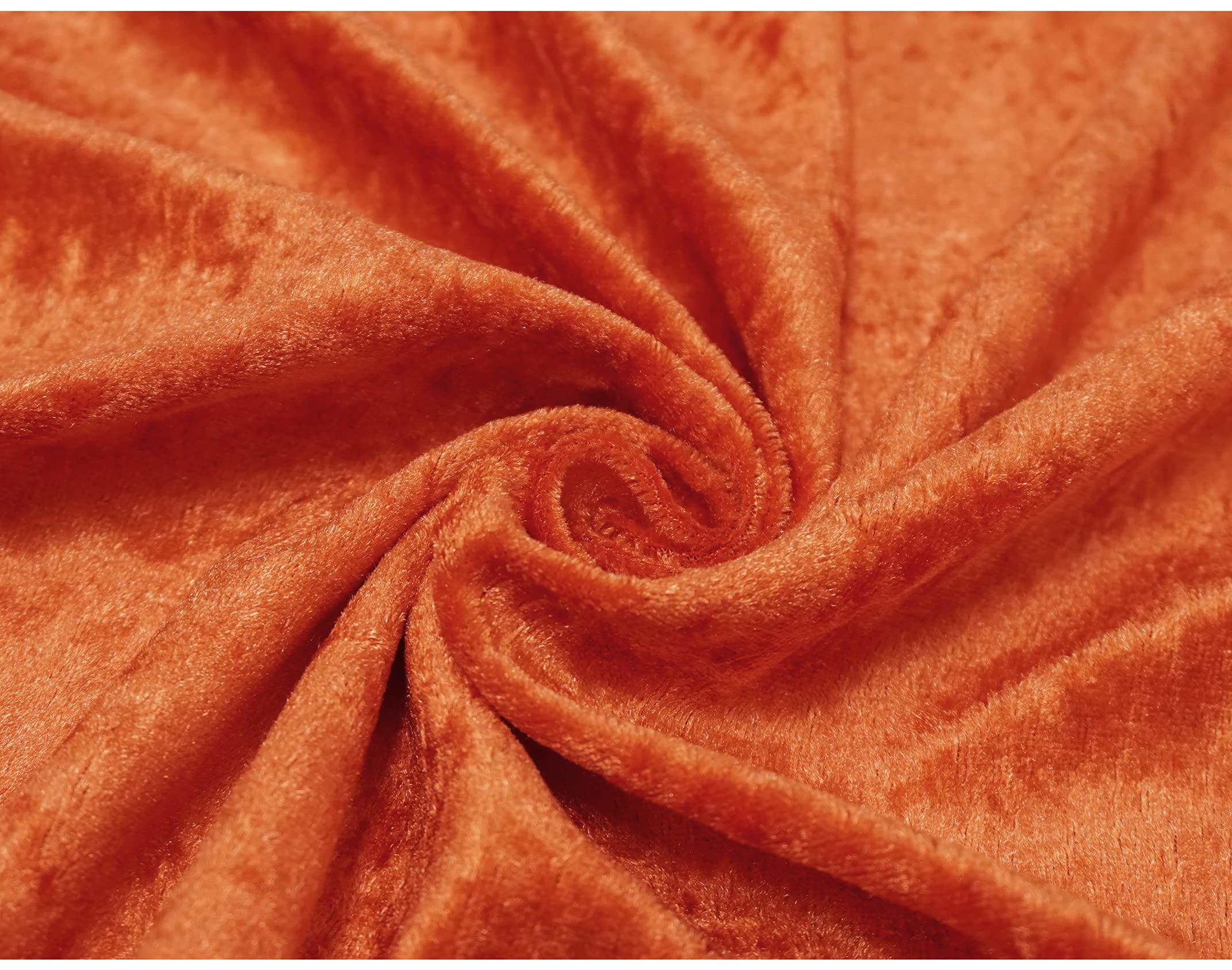 Thefabrictrade Orange Crushed Velvet Fabric Craft Stretch Velour Material - Soft Furnishing & Craft Velour Fabric - 150Cm Wide (, Sold By The Metre)