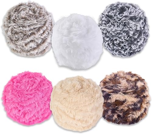 Miniatura 7 de Mary Hatch Hilo de piel sintética suave para ganchillo de 2 madejas, grueso, peludo, esponjoso, para tejer a mano, 70 yardas x 23.53 oz x 2210.0 ft