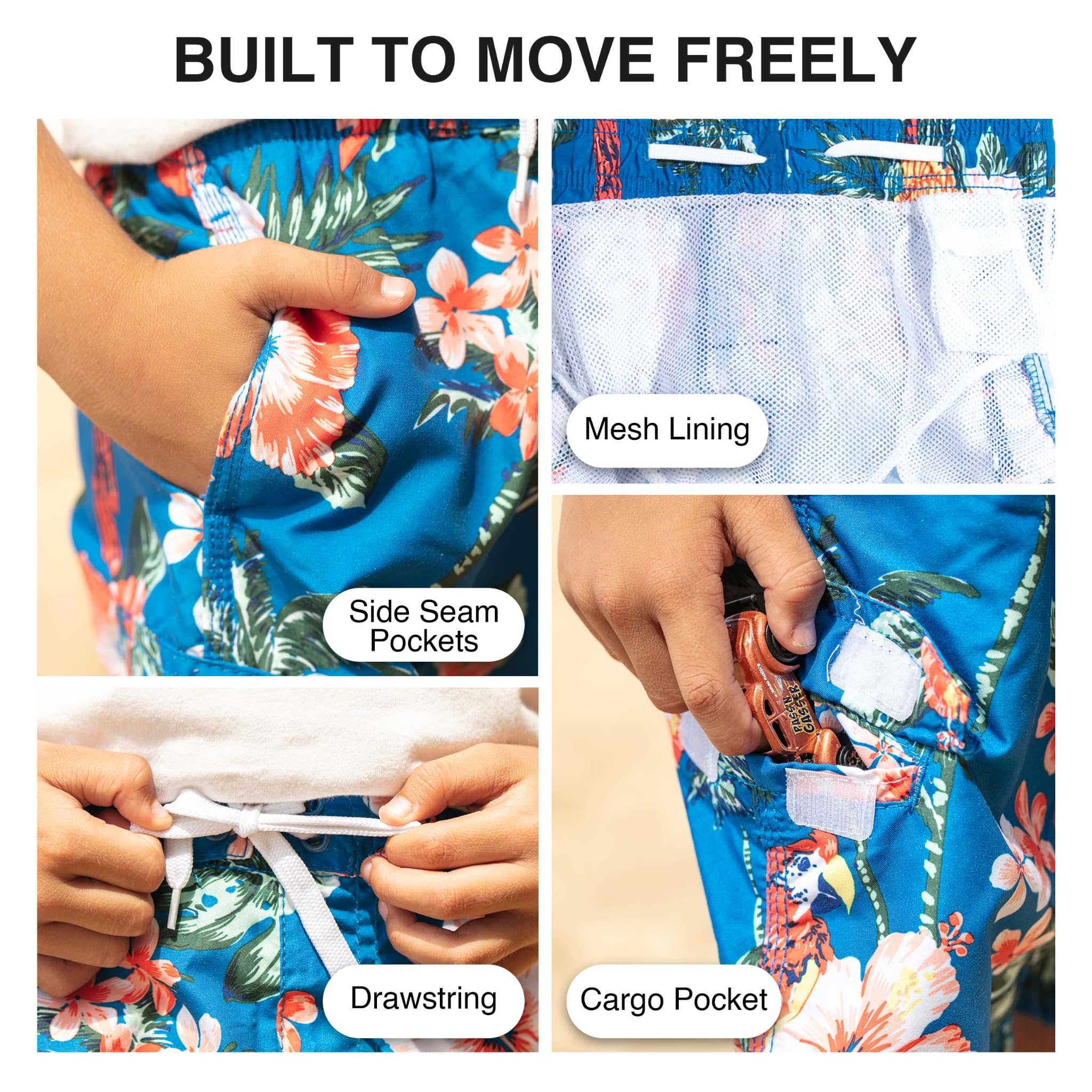 Kanu Surf Boys' Specter Quick Dry UPF 50+ Beach Swim Trunk, Fiji Royal, Large (7)