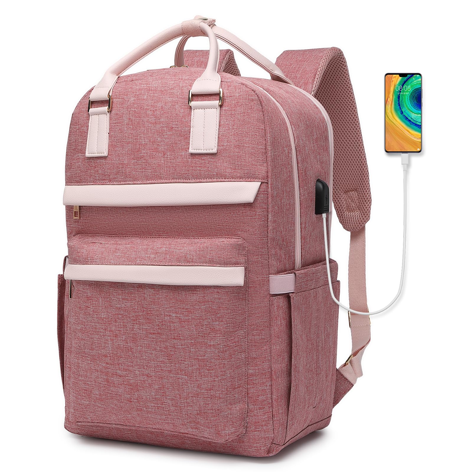 seyfocnia Laptop Backpack for Women, 15.6 Inch Travel Antitheft Laptop Bag, Warterproof Teacher