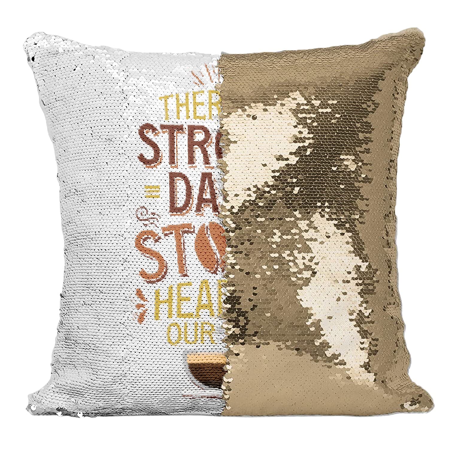 Coussin sequin paillettes doré café storm idéal pour décorer le salon