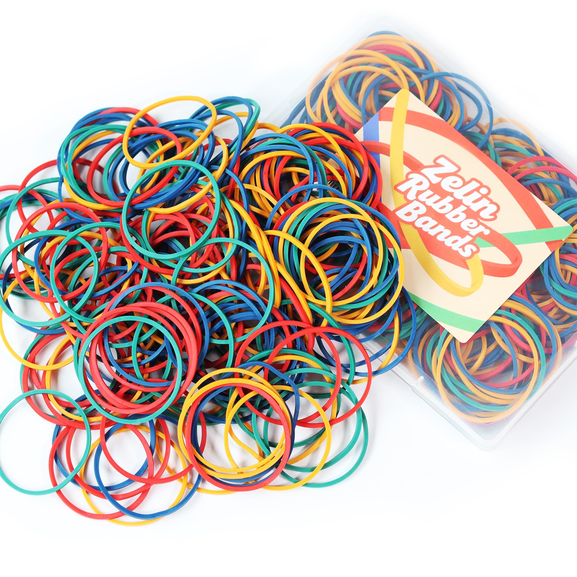 zelin 100 Pcs Rubber Bands, Office Supplies, Boxed Colorful Rubber Bands for Bracelets, Money, Crafts, Mail Sorting, File Bundling