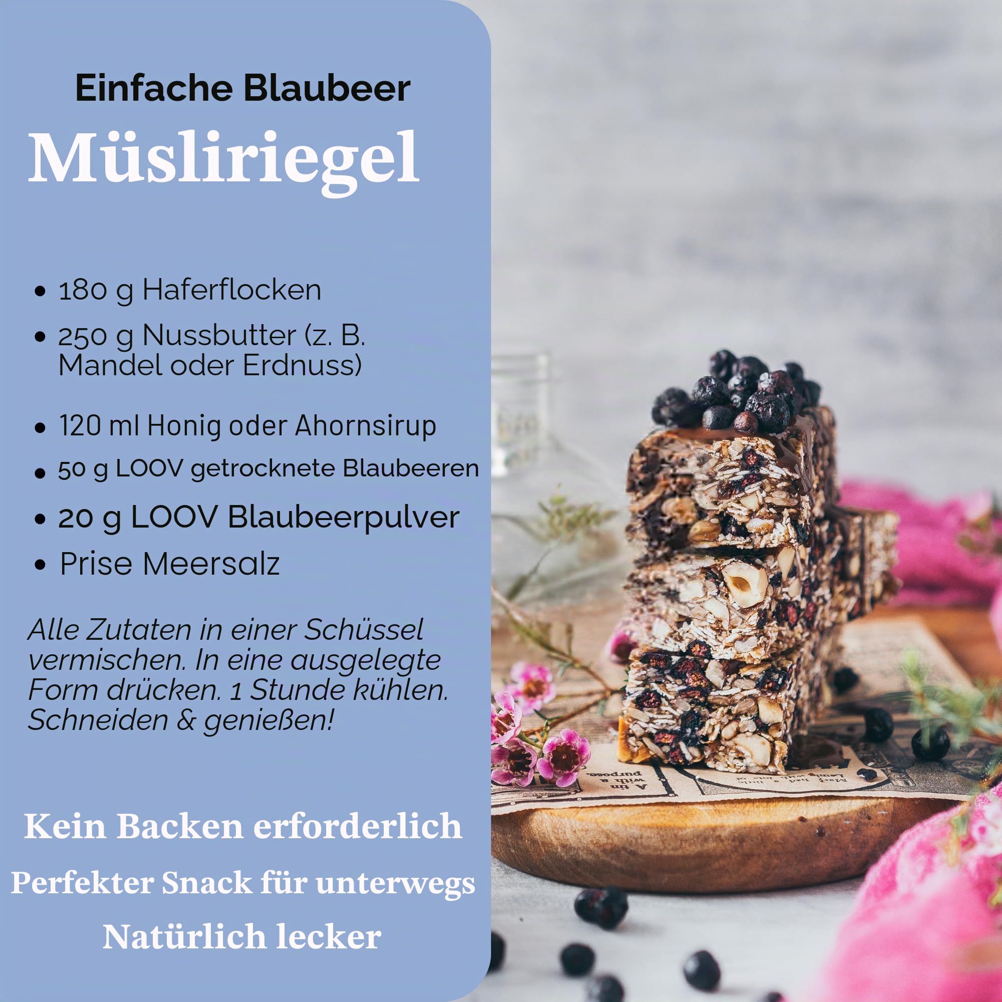 LOOV Bio-Wildheidelbeerpulver – 41-Tage-Vorrat, 250 g, ideal für Smoothies & Frühstück, gefriergetrocknet, aus Nordeuropa, ohne Zuckerzusatz