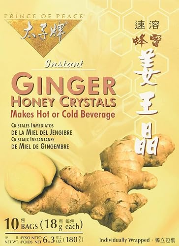 Prince Of Peace Ginger Honey Instant Crystal Tea - 10 bolsas por paquete - 6 paquetes por caja