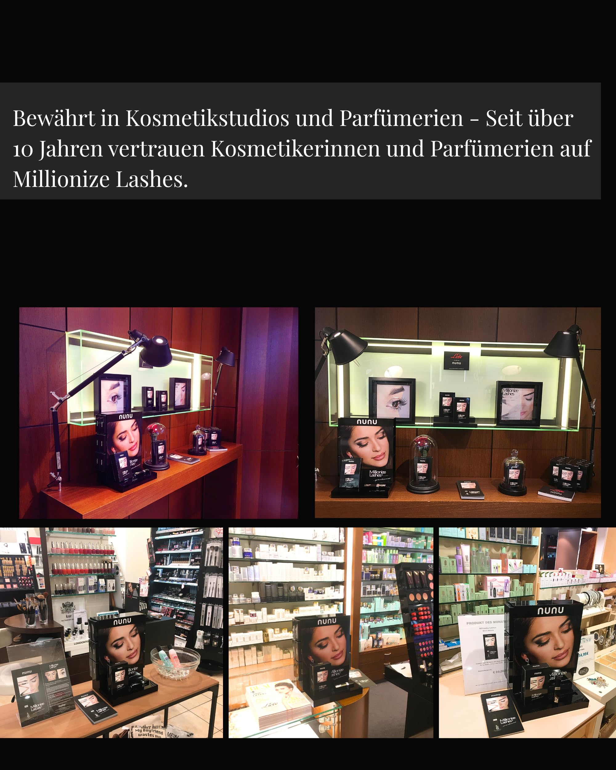 Millionize Lashes Wimpernserum & Augenbrauenserum 2in1 Lash Serum by Nunu | Bewährt in Kosmetikstudios & Parfümerien seit über 10 Jahren. Made in Germany. Eyelash Serum & Brow Serum