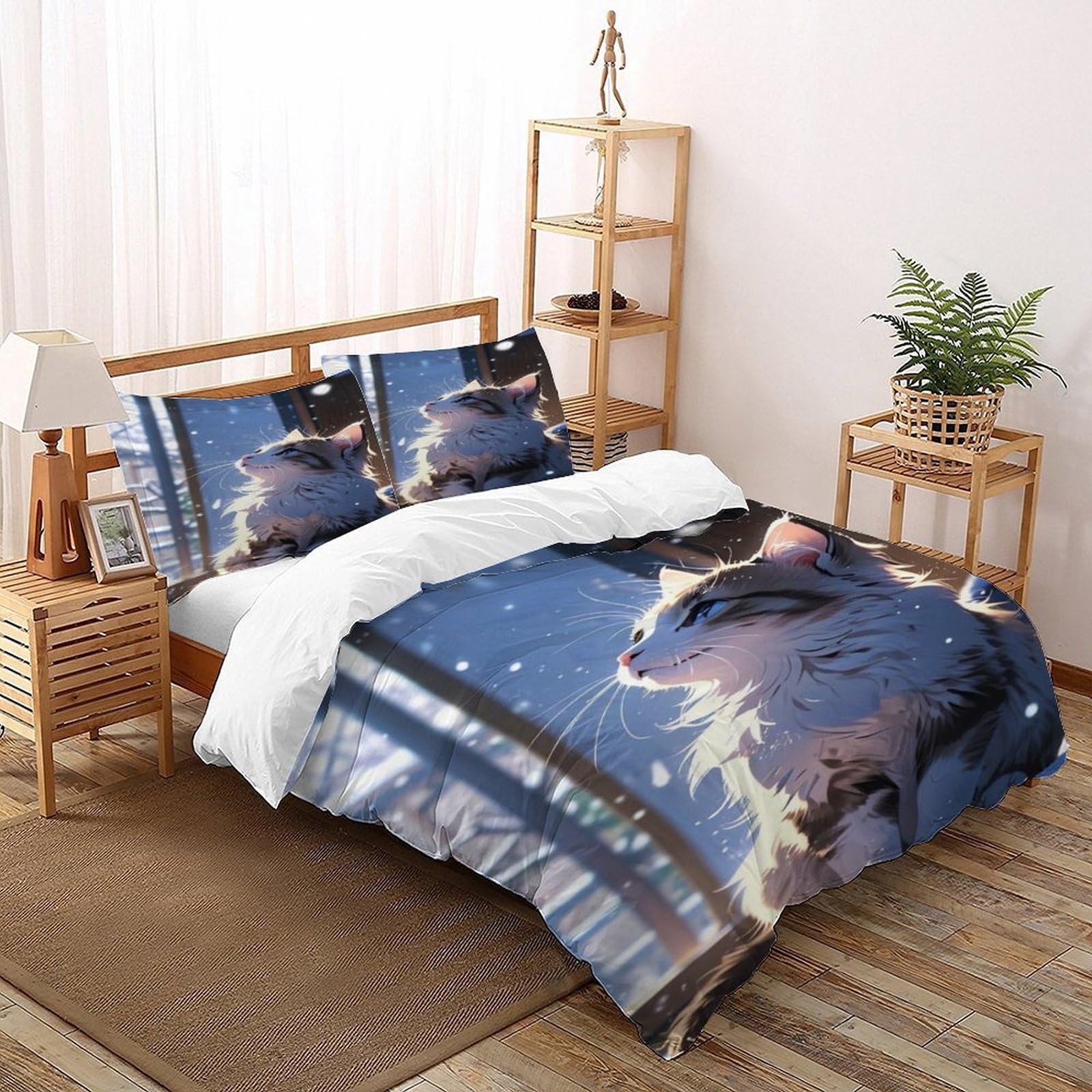 Housse de couette 3D Pet Snow pour chambre enfant et adulte