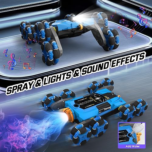 Miniatura 2 de cossy 8WD Gesture Sensing Rc Stunt Car, 2 modos de autos Rc, auto de acrobacias a control remoto con luz y música, rotación de 360 grados, auto de