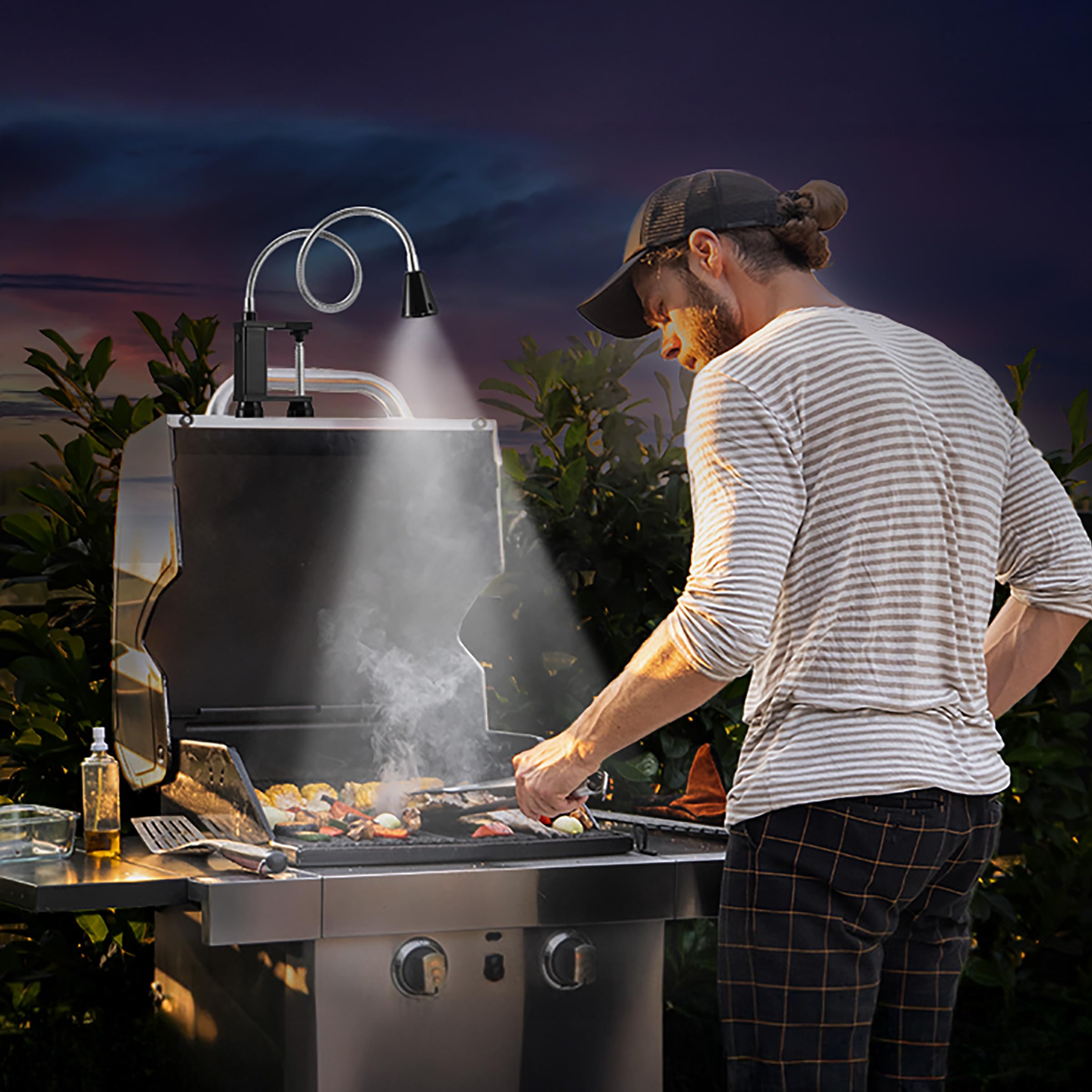 Flexibles magnetisches Grilllicht (schwarz, 2 Stück)