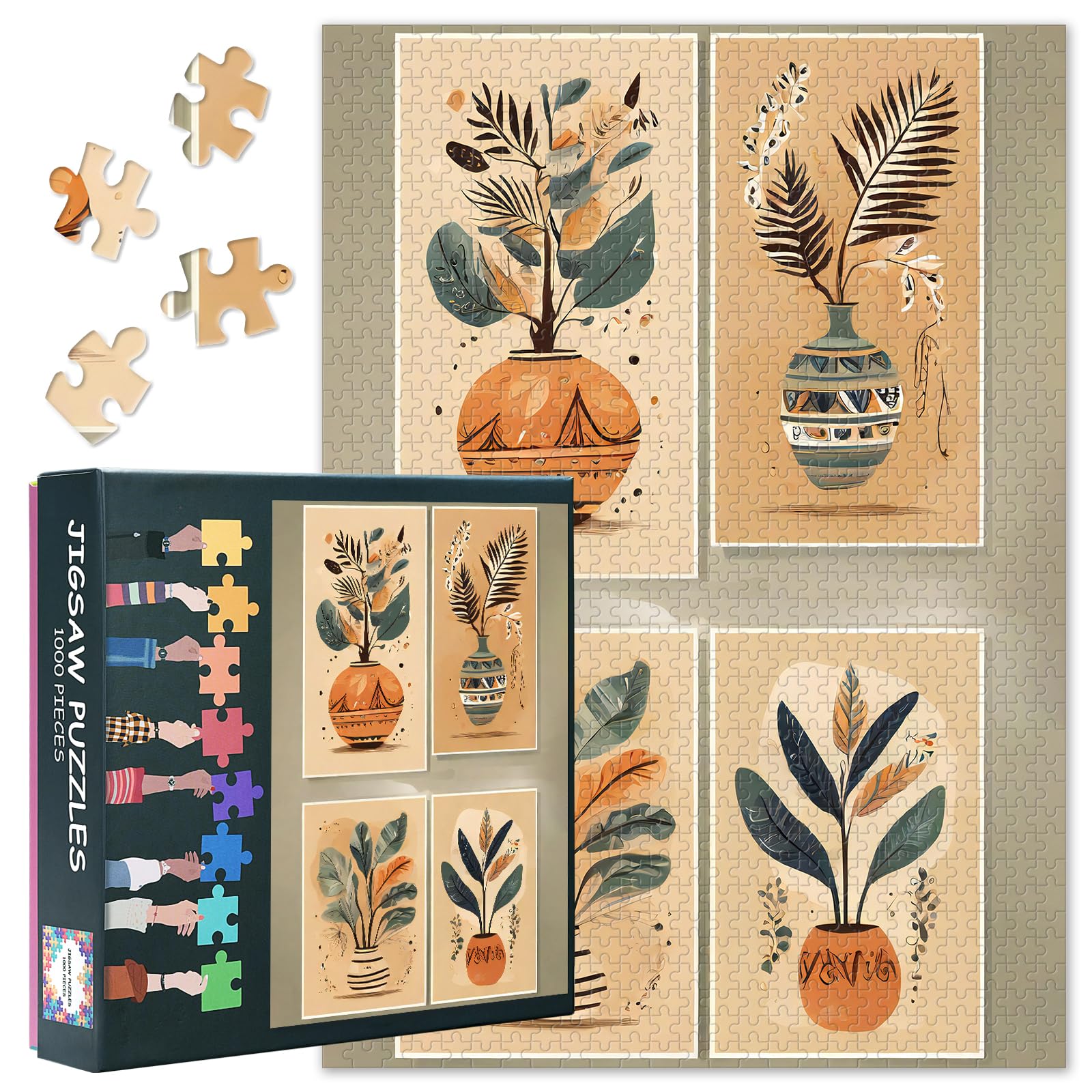 1000 Pieces Vintage Theme Puzzles for Adults Set of Types of Plant Jigsaw Puzzles for Adults House Wall Decoration Intelligence Puzzle as Gifts for Family Friends 27.5"X19.7"