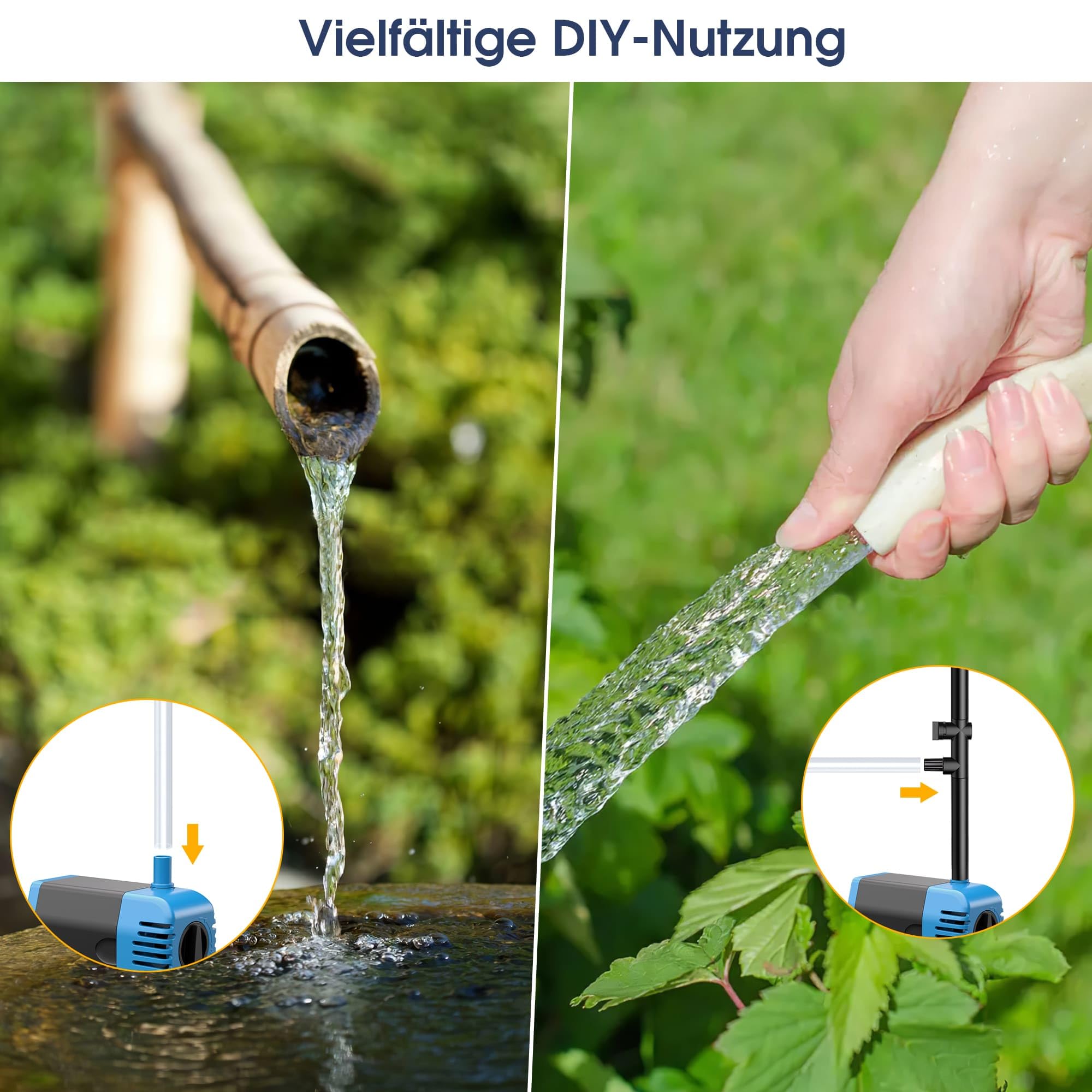 Pompa Solare Per Laghetto Biling 3.5W - Fontana Da Giardino Con 5 Ugelli, Tubo 1.2m - Foto 2