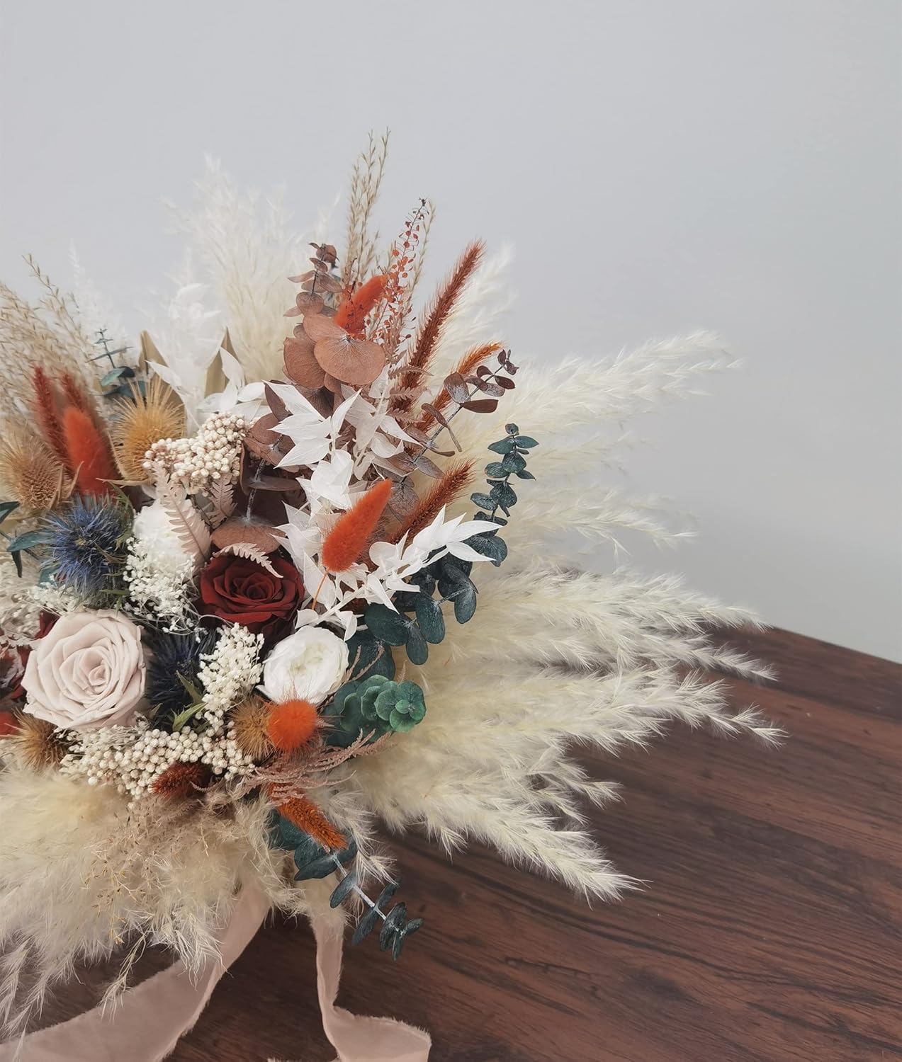 Boho large 3D bridal bridesmaid bouquet, arch arrangement, wedding center, Boutonnières (bride bouquet)