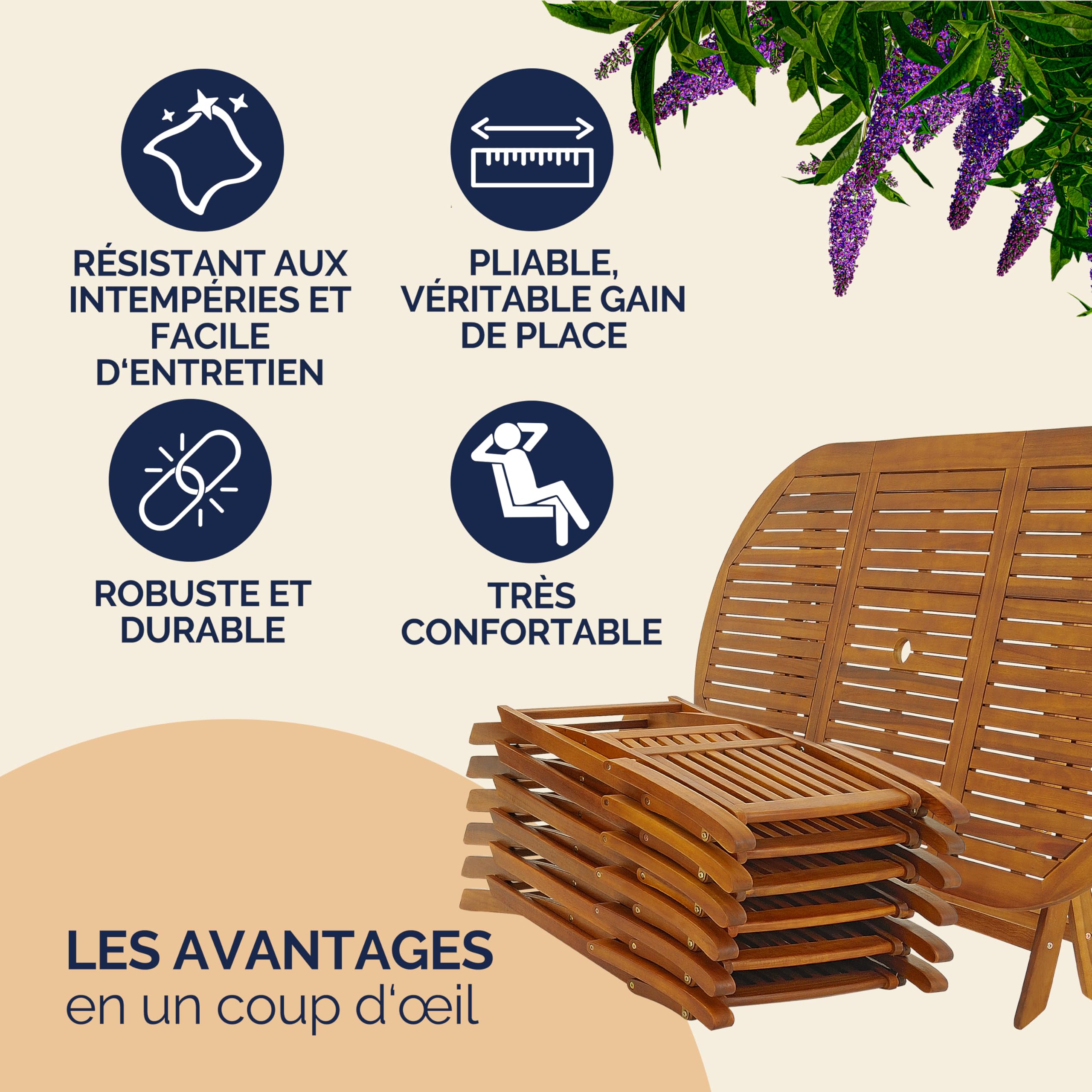 Casaria® Table De Jardin Exterieur avec Chaise 6 Personnes - Table Ovale Extensible en Bois D'Acacia, Résistant Aux Intempéries avec Trou pour Parasol Intérieur/Extérieur