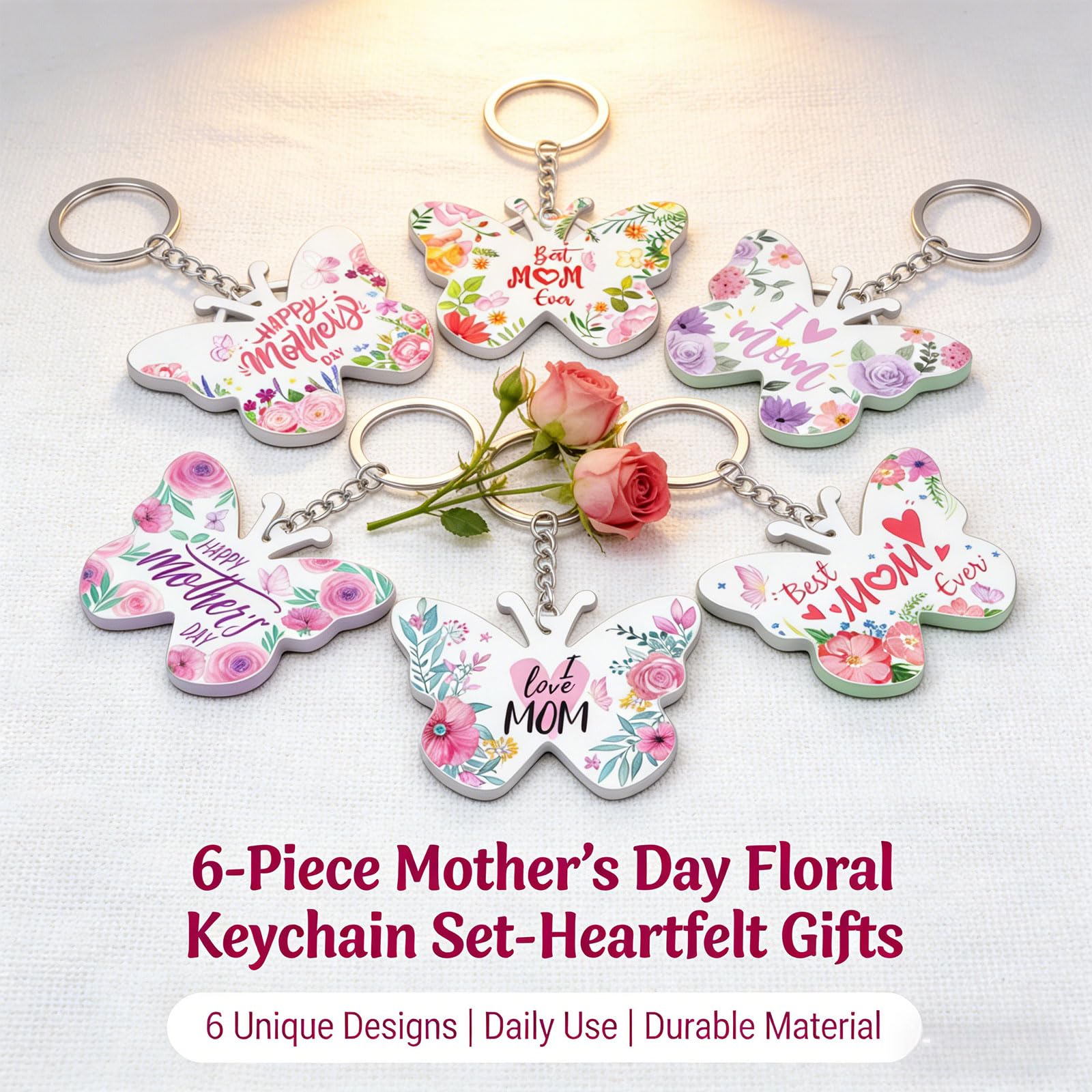 24 llaveros para el día de la madre, llaveros acrílicos de mariposa floral para mamá de hija e hijo, regalos a granel, regalos de fiesta del día de la madre para mujeres, iglesia y — view 6