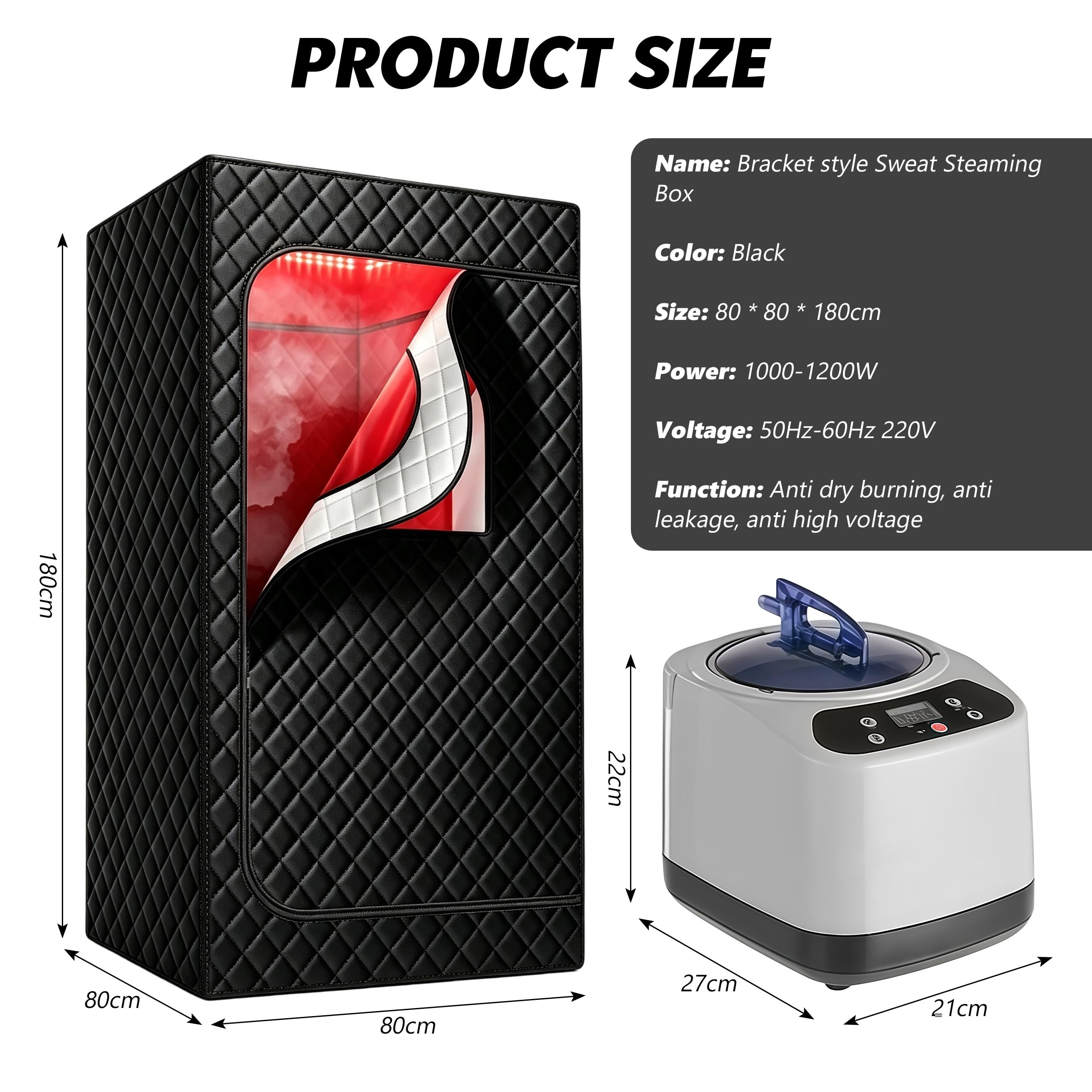 Przenośny namiot do sauny, 3 litry generator pary ze stali