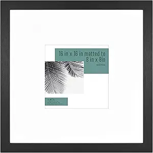 MCS Studio Gallery 16x16 Wood Poster Frame Black Woodgrain, Vertical & Horizontal Wall Hanging Large Picture Frame for Photos, Posters & Art Prints (1-Pack)