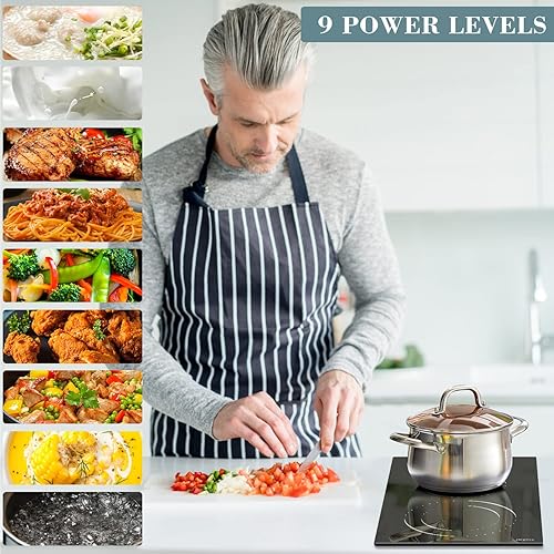 Miniatura 4 de Hobsir hob Perilla de 2 quemadores Placa de cocina eléctrica con 2 quemadores Touch Electric Cooktop 110v