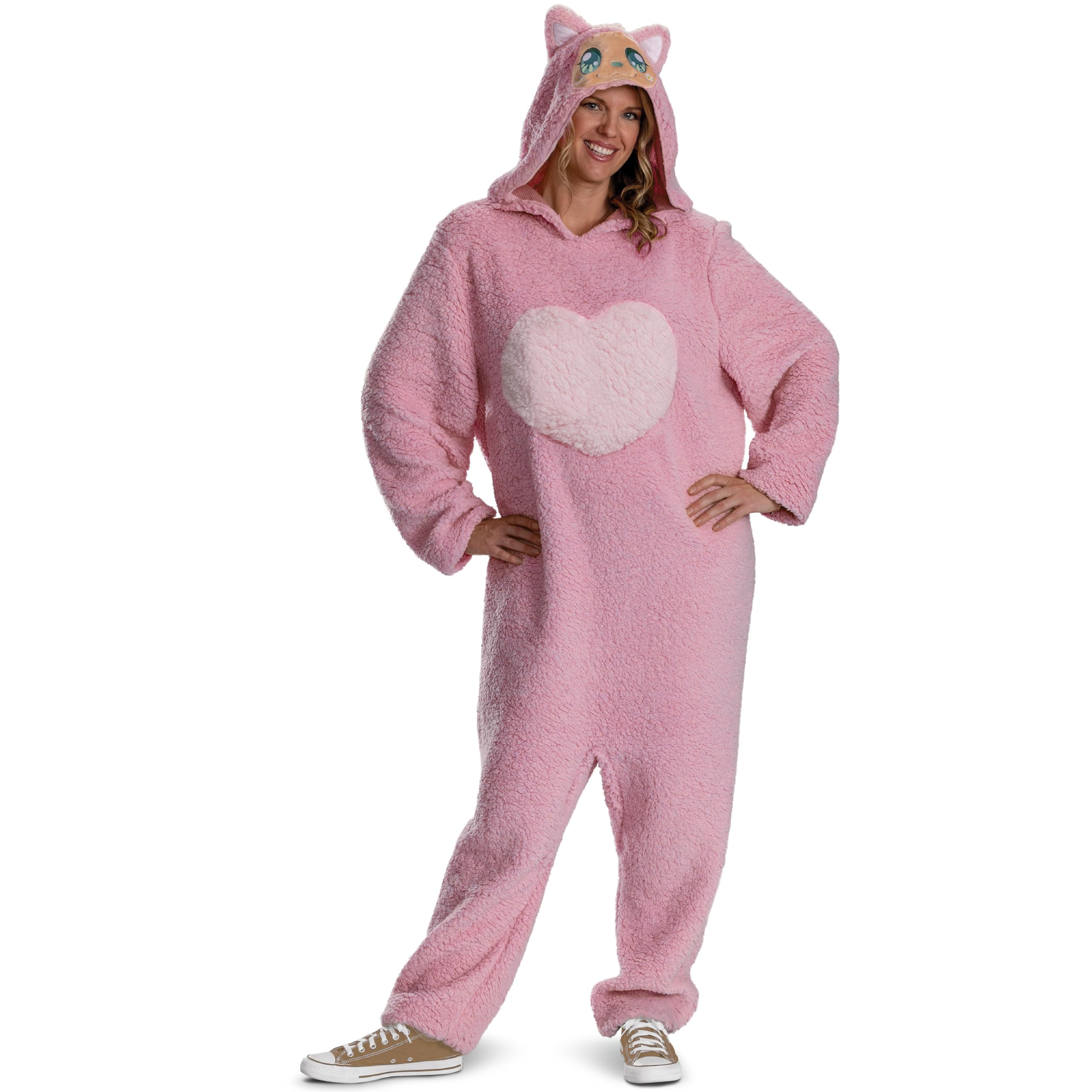 Disguise Mumu Monster Costume, Adult Size Hooded Plush Pink Jumpsuit Outfit, Adult Size : Clothing, Shoes & Jewelry
