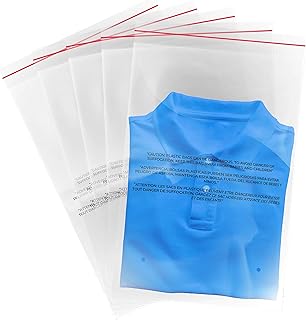 Poly Bags with Suffocation Warning - Clear Peel and Self Seal (12