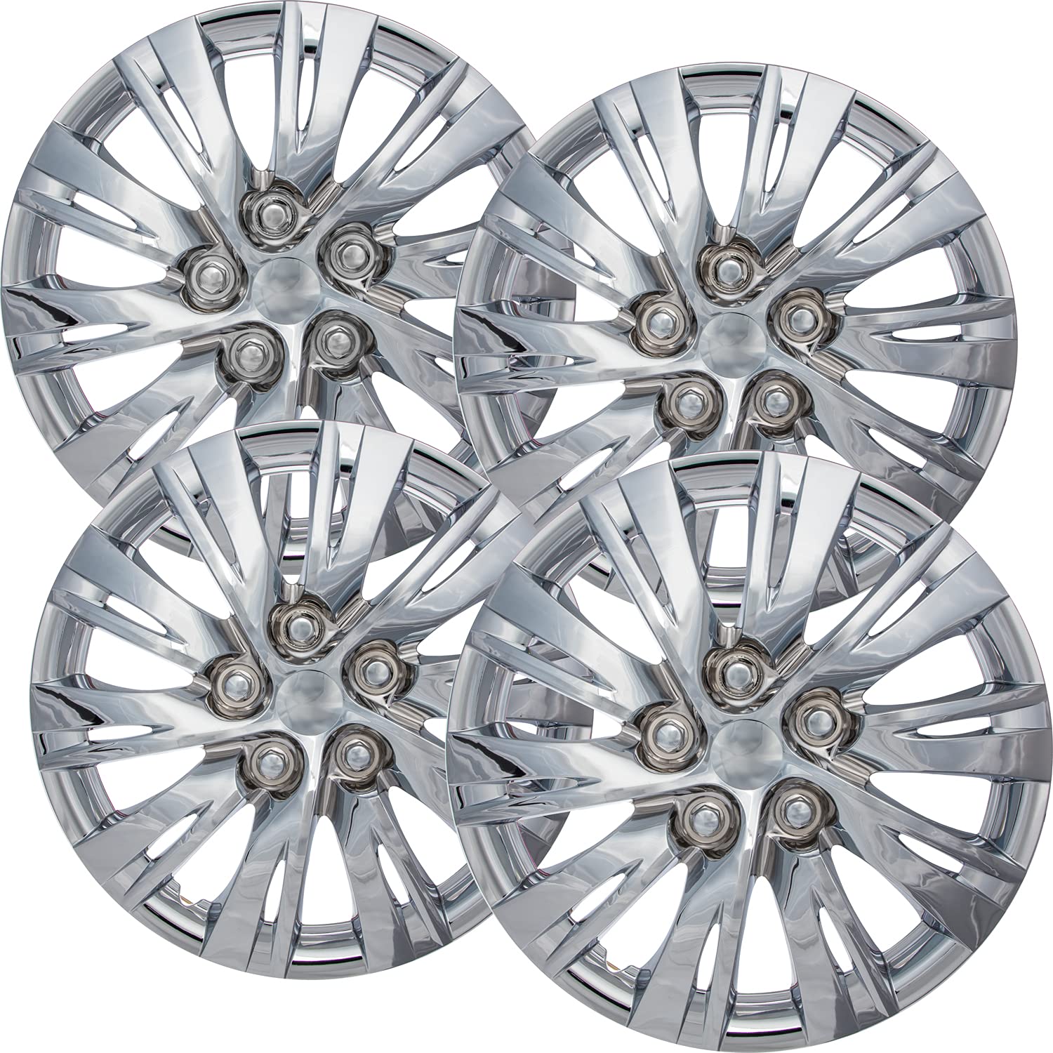 16 inch Hubcaps Best for 2012-2016 Toyota Camry - (Set of 4) Wheel Covers 16in Hub Caps Chrome Rim Cover - Car Accessories for 16 inch Wheels - Snap On Hubcap, Auto Tire Replacement Exterior Cap