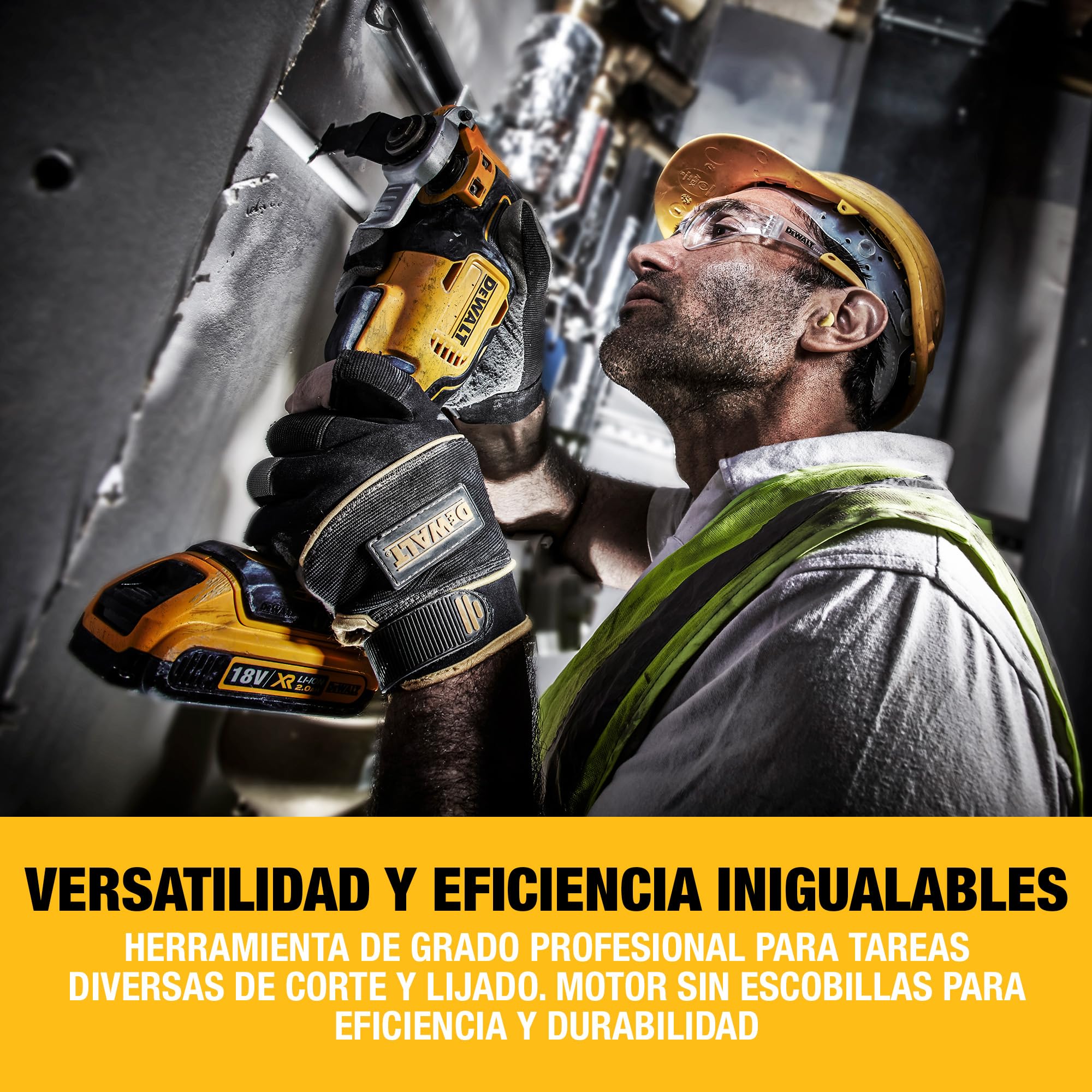 DEWALT Multiherramienta Oscilante Sin Escobillas 18V XR, Sin Batería ni Cargador, DCS355N-XJ