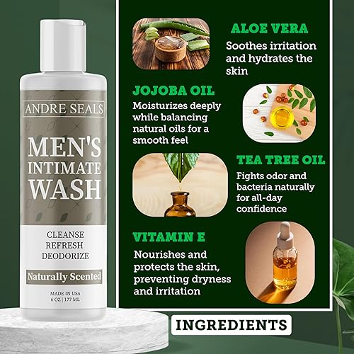 Miniatura 4 de Lavado íntimo para hombres  Mezcla de aloe vera natural, vitamina E y árbol de té  Control de olores e hidratación  Comodidad y frescura diaria