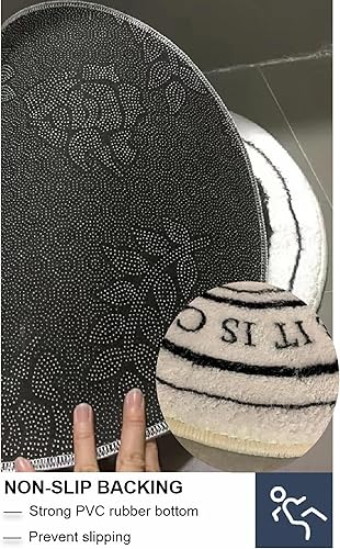 Miniatura 3 de Alfombra de baño Enjoy Your Life, antideslizante, suave, absorbente de agua, alfombra de baño en blanco y negro, bonita alfombra de baño para ducha,