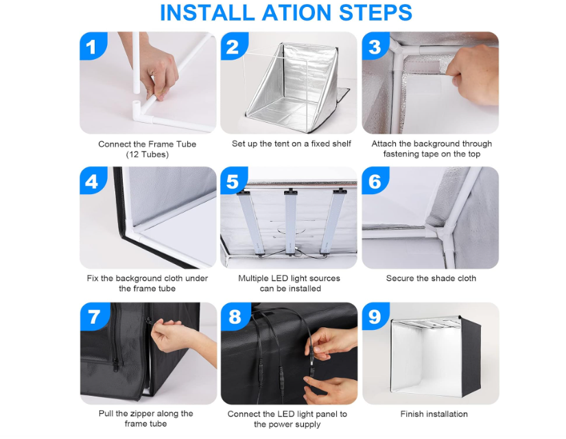 Accea Photo Booth 2mx3 2 セット Amazon.com : SYSCLOUD Photo Studio Light Box, 32