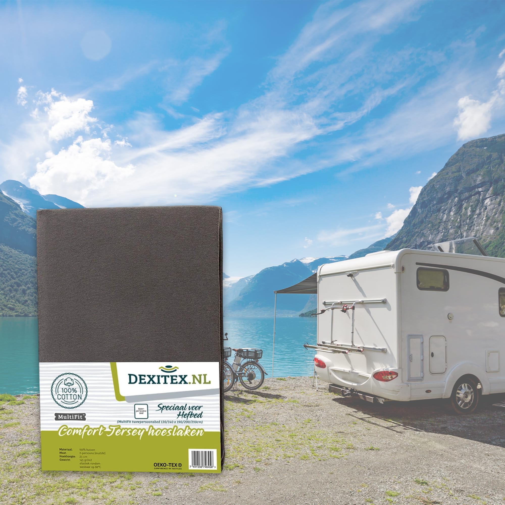 Spanbettlaken Hubbet - Wohnmobil mit Hubbett - Spanbettlaken Wohnmobil - Wohnwagen mit Hubbett - für Matratze Wohnmobil - Oeko-TEX - 100% Baumwolle - Antrazith