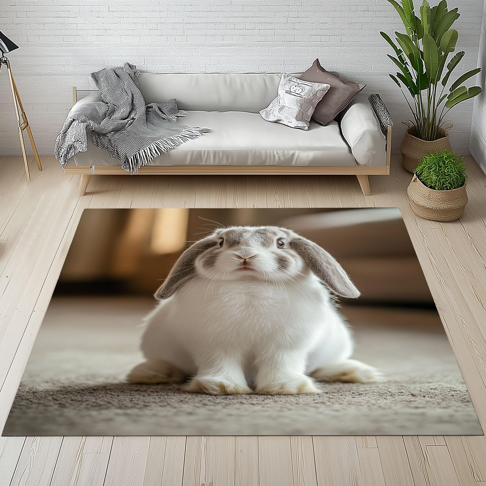 Tapis de sol enfant motif lapin pour créer un coin lecture doux et cocooning