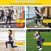 Vista 6 de Exercise Resistance Bands Set for 6 Natural Latex Workout Bands with Handles for Working Out Suitable for Pilates, Stretching, Physical Therapy