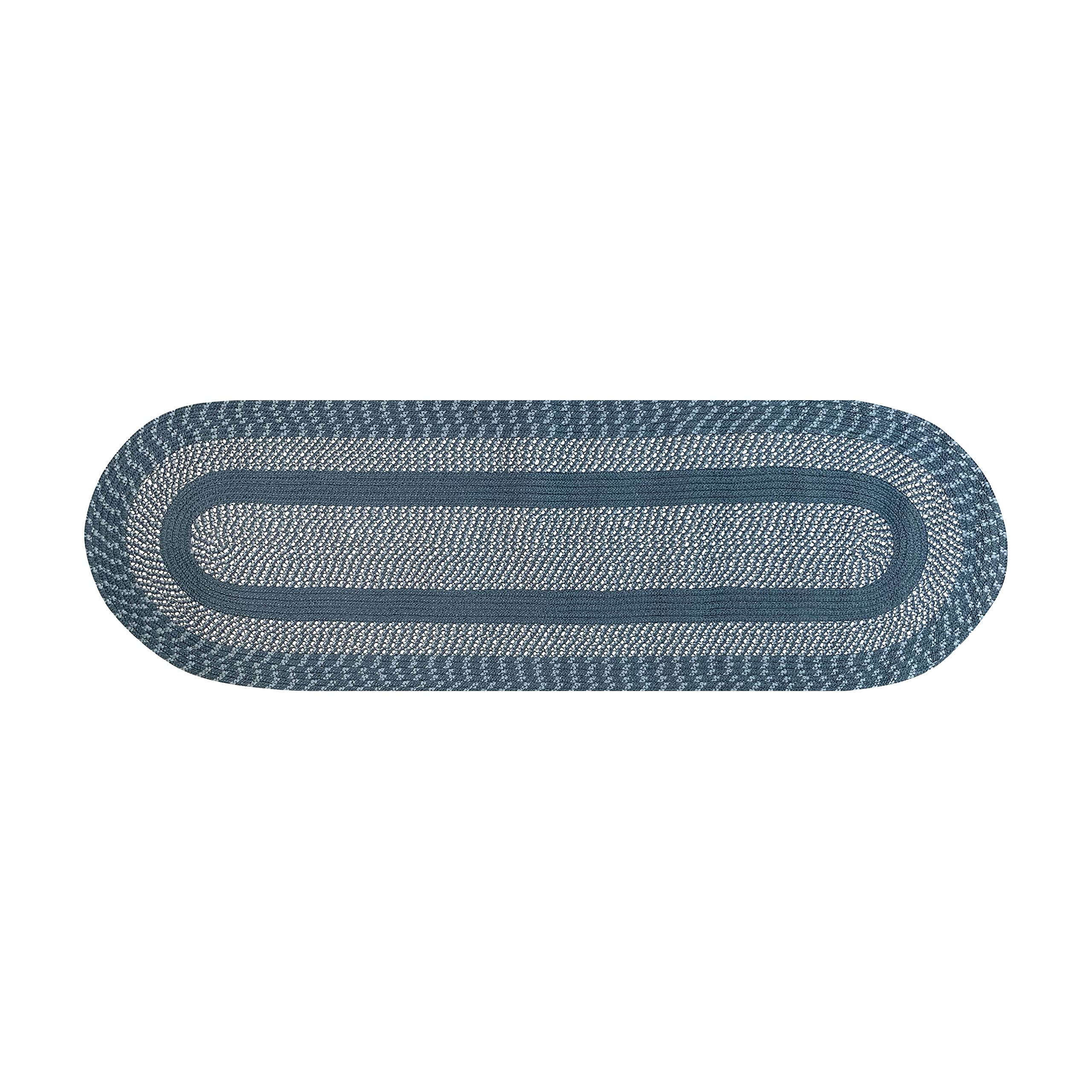 Better Trends Newport Braid Collection is Durable and Stain Resistant Reversible Indoor Utility Rug 100% Polypropylene in Vibrant Colors, 24" x 72" Runner, Slate Blue