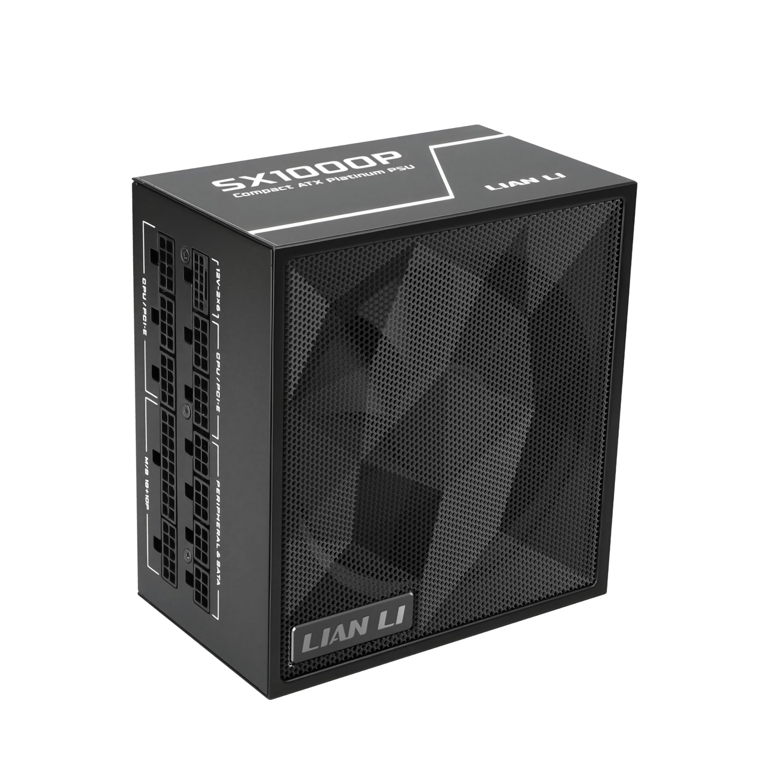Lian Li SX Platinum 1000W SXP Compact ATX Form Factor Power Supply w/ 12V-2x6 Cable - ATX 3.1 & PCIE 5.1 Compliant - 140mm Fan - Full Modular - 10