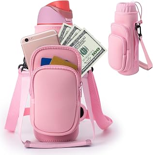 Water Bottle Carrier Bag,Water Bottle Holder with Straps Phone Pockets Fits Stanley Owala 16/24/32/40oz