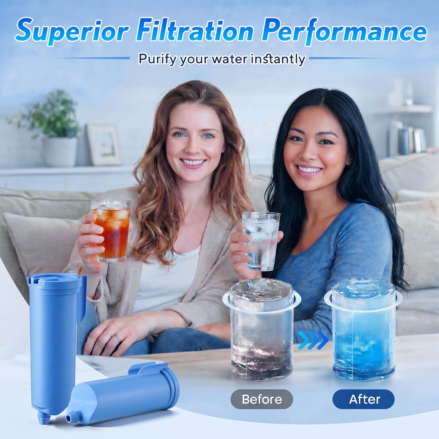 2 Pack Replacement Water Filter Compatible With Opal Nugget Ice Maker&Opal 2.0 & Opal+, Scale Inhibiting Filter Compatible with GE Profile Opal Nugget Ice Maker, Cleans and Improve Ices Taste