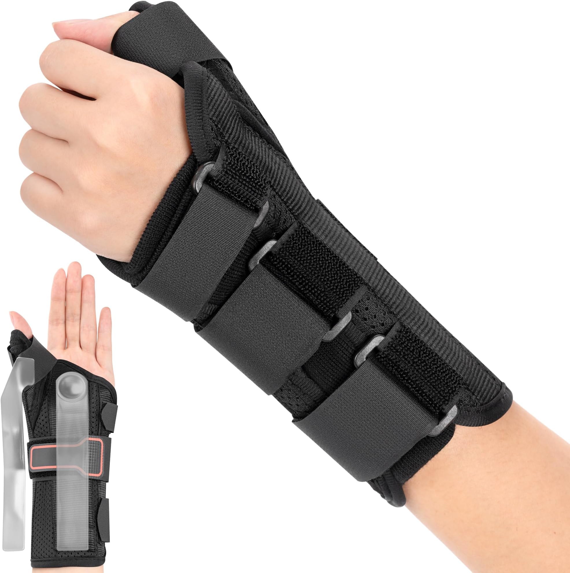Medibot Thumb & Wrist Spica Splint, Adjustable Supportive Wrist Braces for Arthritis, Carpal Tunnel, Soft Tissue Injuries & Trigger Thumb Immobilizer Large-Left