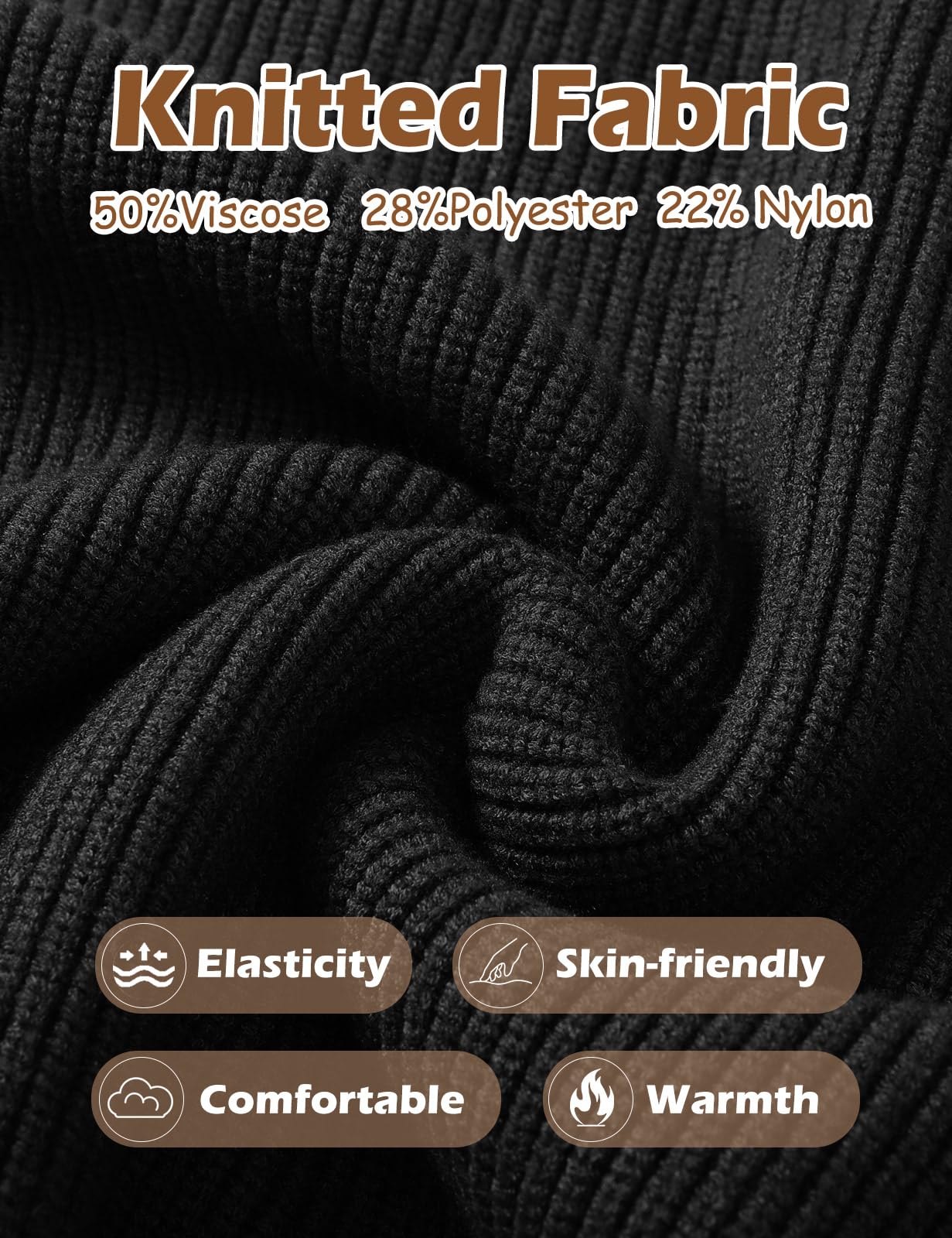 Vijamiy Maglione Donna Collo Rotondo Maglia Moda e Tempo Libero Sweatshirt Elegante Maglione Cashmere Pullover Autunnale Invernale Maglione Caldo