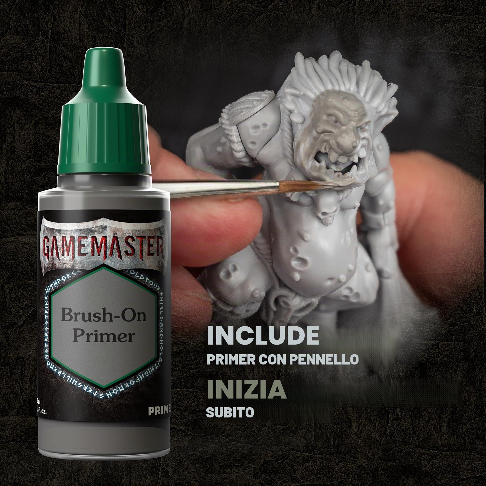 The Army Painter, GameMaster: Wandering Monsters Role-playing Paint Set, 15x18 ml Warpaints Fanatic Acrilici, 1 pennello GameMaster Basecoat, 1 miniatura Troll gratuita.
