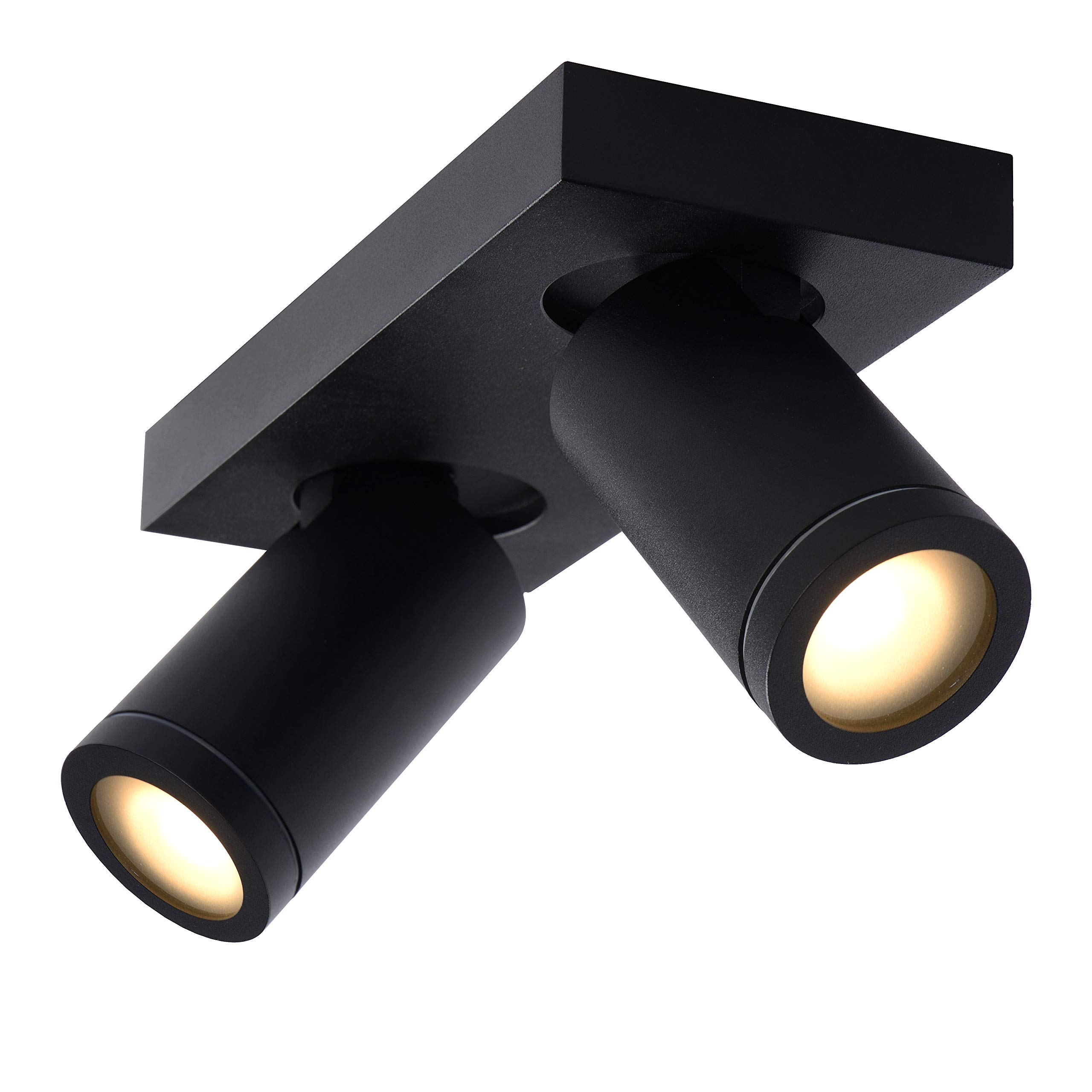 LUCIDE TAYLOR - Deckenstrahler Badezimmer - LED Dim to warm - GU10-2x5W 2200K/3000K - IP44 - Schwarz