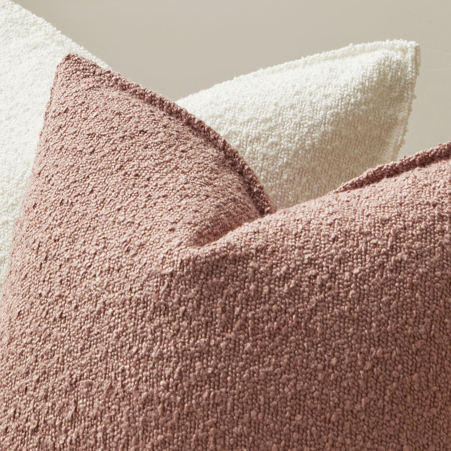 JUSPURBET 22x22 Throw Pillow Covers Set of 2 Decorative Pillow Covers for Couch Sofa Bed Cozy Boucle Textured Cushion Covers Cases with Invisible Zipper for Living Room Home Decor,Jam