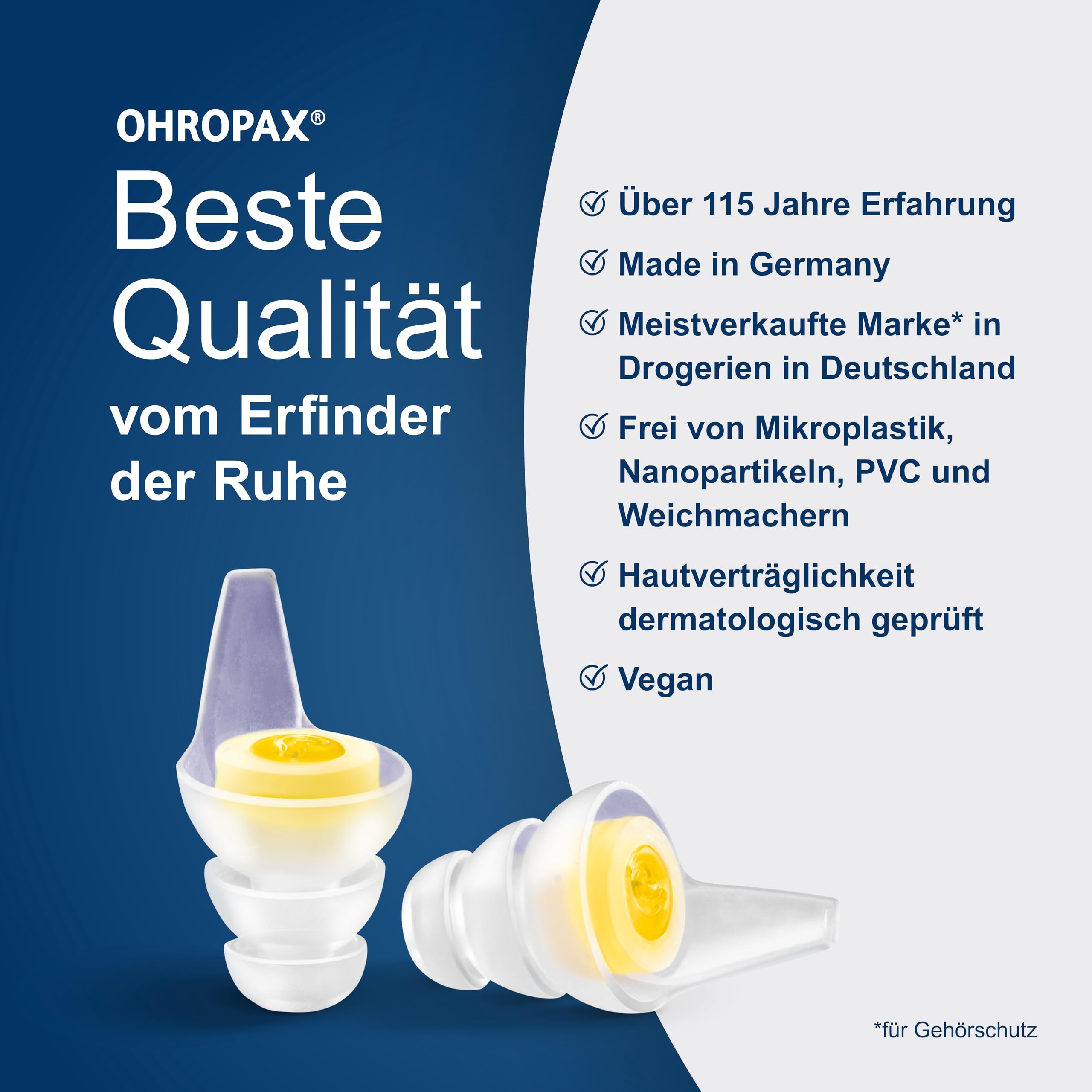 OHROPAX Music zatyczki do uszu – ze specjalnym filtrem – niezafałszowany dźwięk przy równomiernej izolacji – wartość izolacji akustycznej SNR 19 dB – idealne na koncerty – 1 para z wbudowanym filtrem