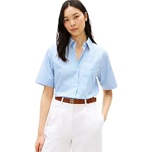 Tommy Hilfiger Women's ESS Poplin SS Shirts Ww0ww48899 S/S Shirt Pack of 1