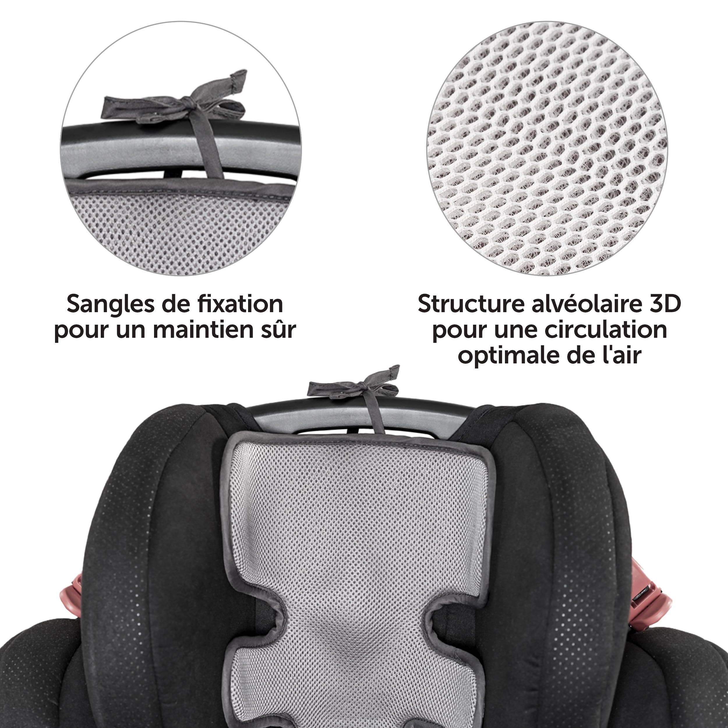 Zamboo Assise Universelle Poussette Été, Également Coussin Siege Auto et Cosy Respirant, Réduit Transpiration, Rafraîchit Bébé, Protège des Taches, Gris