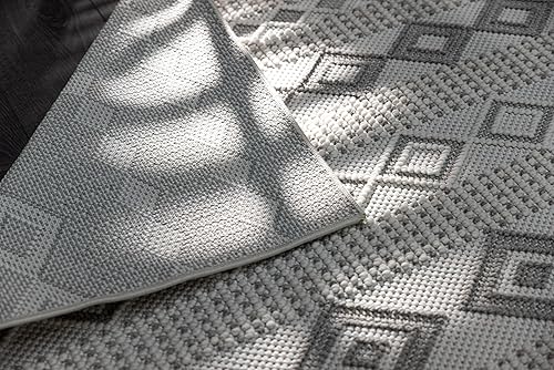 Miniatura 5 de CAMILSON Micro Loop - Alfombra moderna de 8 x 10 pies, diseño geométrico marroquí con diamantes suaves, de pelo alto y bajo, resistente a las