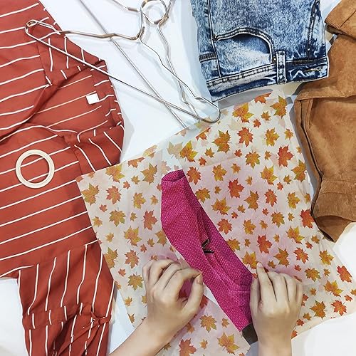 Miniatura 8 de Pro Supply Global Papel de seda impreso con hojas de otoño para bolsas de regalo o cajas y envoltura, papel de seda decorativo de otoño a granel