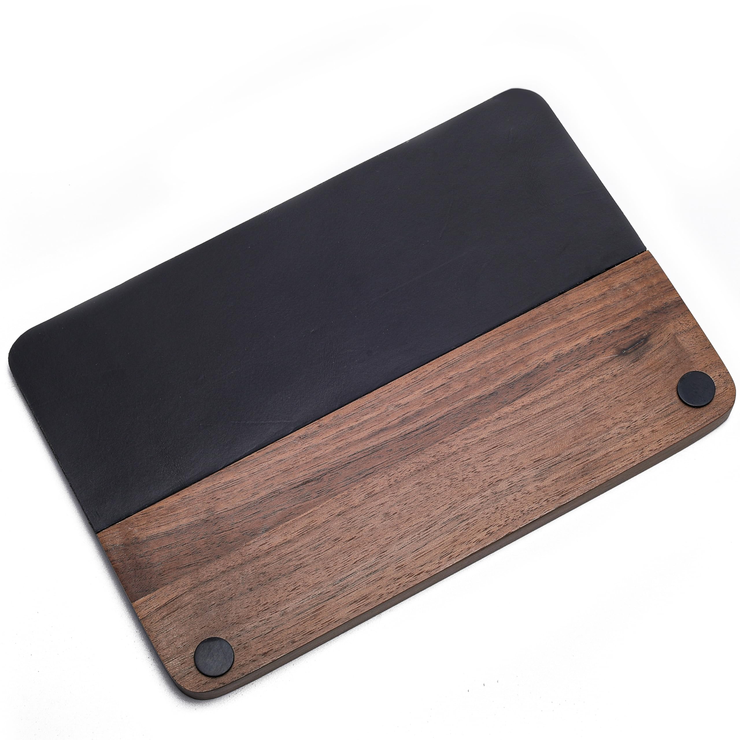 Alfombrilla de café espresso de 58 mm, nogal y cuero, organizador de alfombrillas de café para máquina de espresso, almacenamiento de herramientas de barista