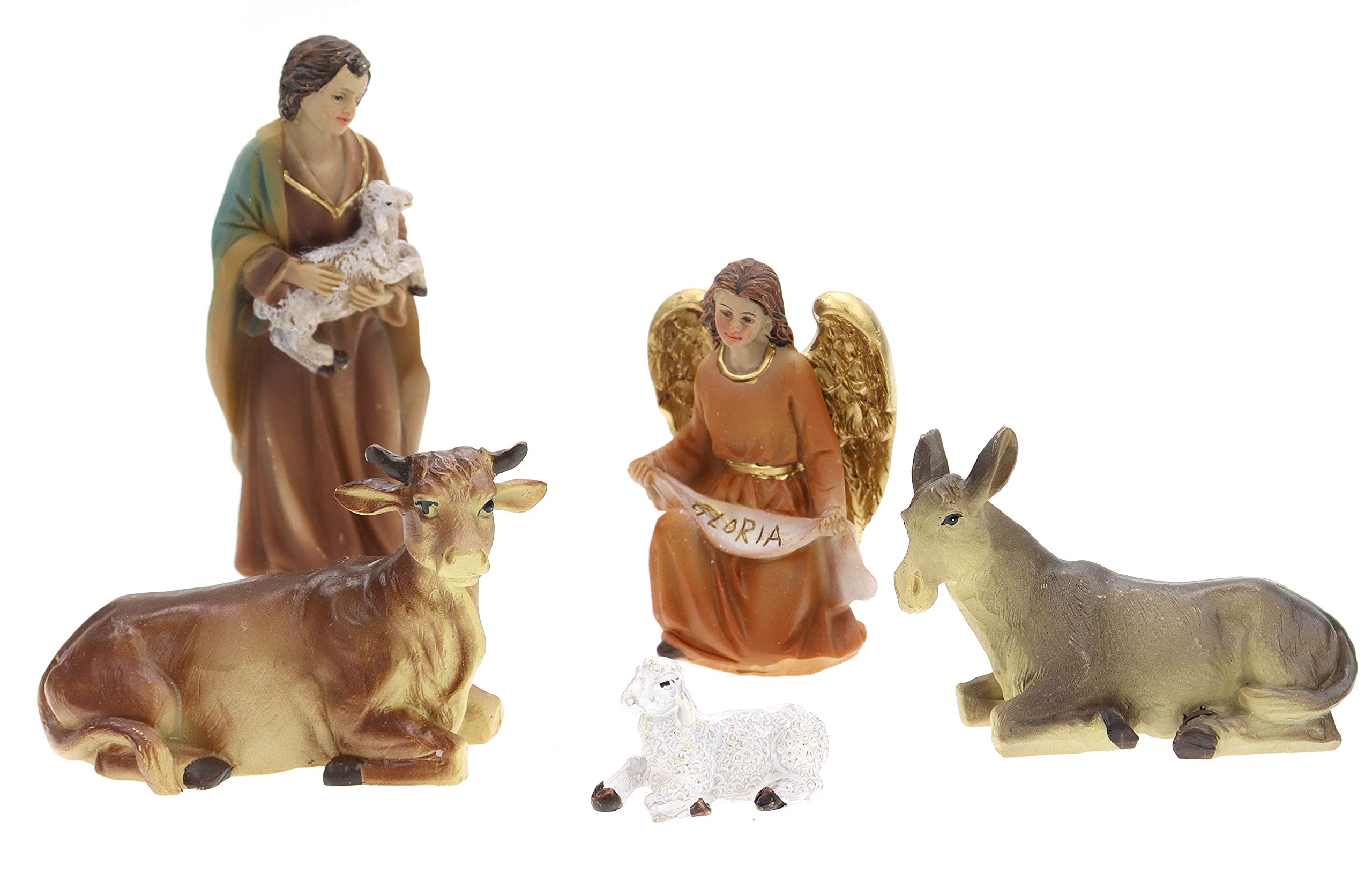 Unbekannt Krippenfiguren Set 11tlg bis 10,5cm Höhe, aus Polyresin, Heilige Familie, Heilige 3 Könige, Engel & Hirte Weihnachtskrippe Figuren Weihnachtsdeko Alternativen: 0940720 0941060 0941070