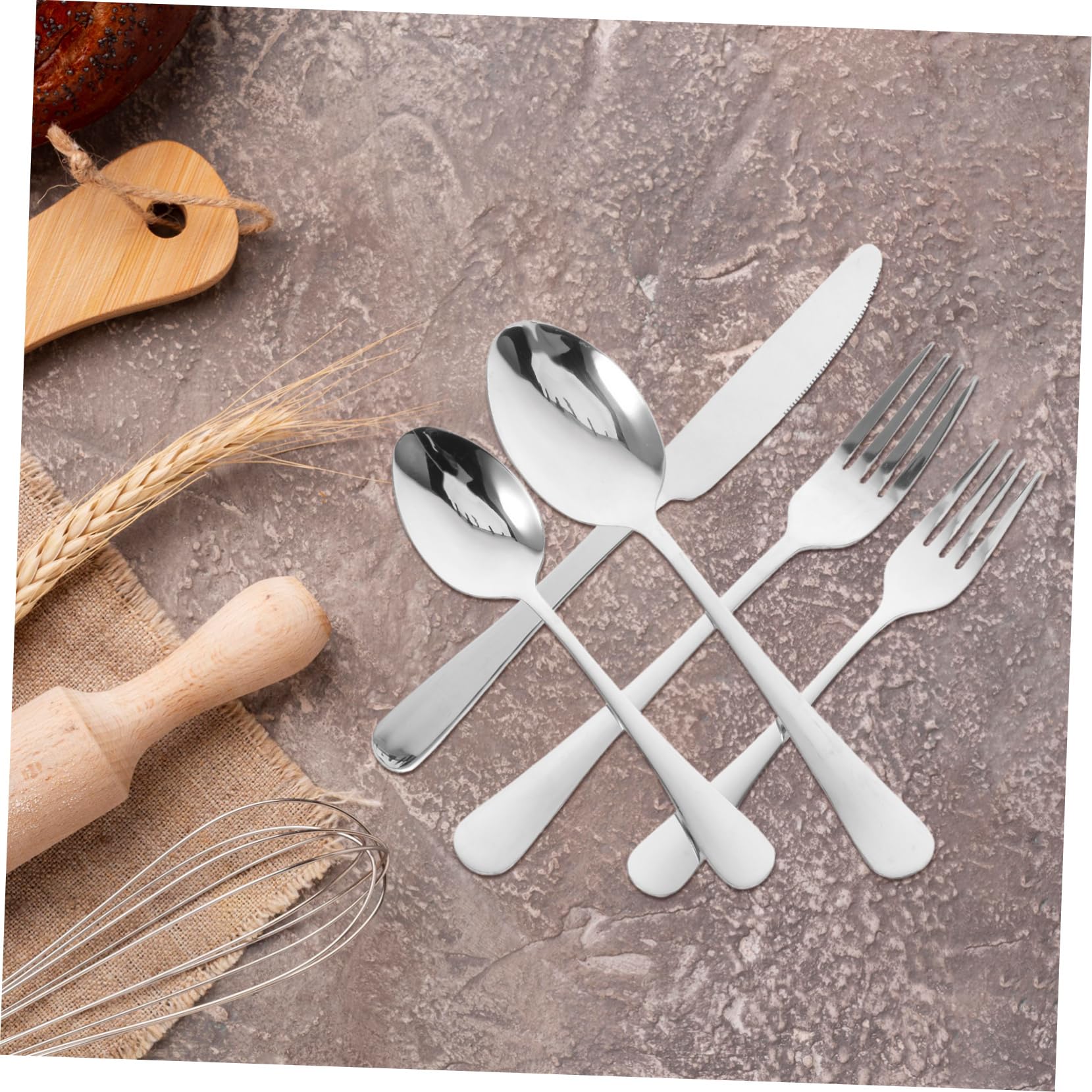 Cubiertos de Acero Inoxidable 20 Piezas para Cena y Fiesta | Plata, Agarre Cómodo y Uso Versátil, Diseño Elegante y Sencillo para Restaurantes y Otras Ocasiones